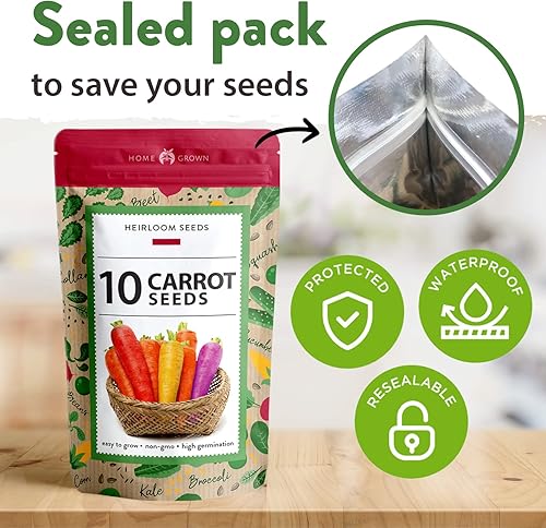 Miniatura 7 de Más de 2500 semillas de zanahoria (10 variedades) Semillas de zanahoria arcoíris  Semillas de vegetales de alta germinación obtenidas en Estados