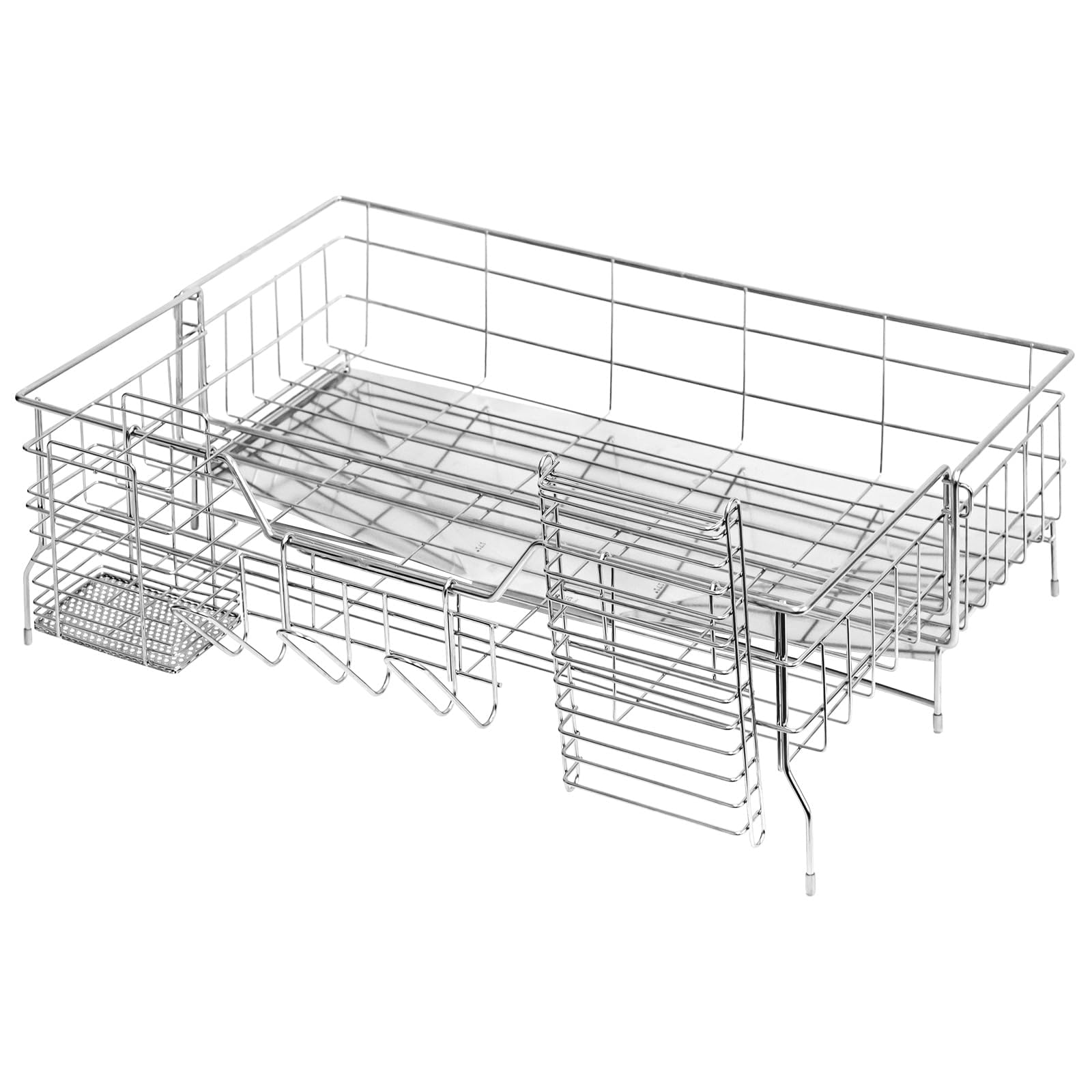 ottostyle.jp Over the Sink Dish Drying Rack - Extendable, Easy, Slim, Slide Expansion, Stainless Steel, Large Capacity, Space Saving Drying Rack, Basket, Dish Drainer, Kitchen, Storage, Counter, Sink Telescopic 1-tier type