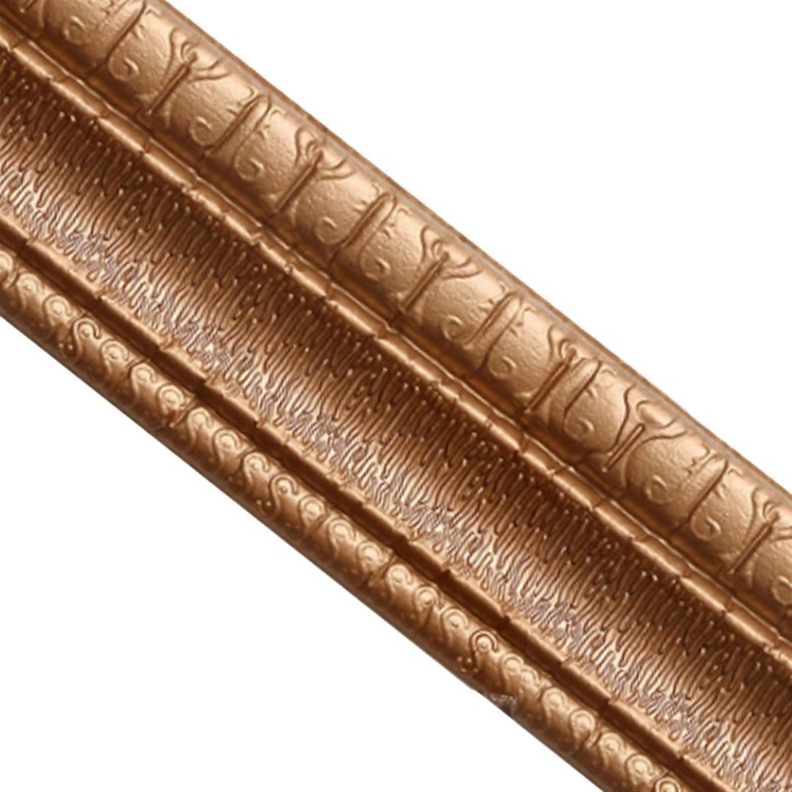 Yxinaer Bronze Dado Rail Self Adhesive Foam Wall Stickers Self Adhesive Waterproof Baseboard Wallpaper Border Sticker Living Room Bedroom Home Decor(,115X4.8x0.6cm)