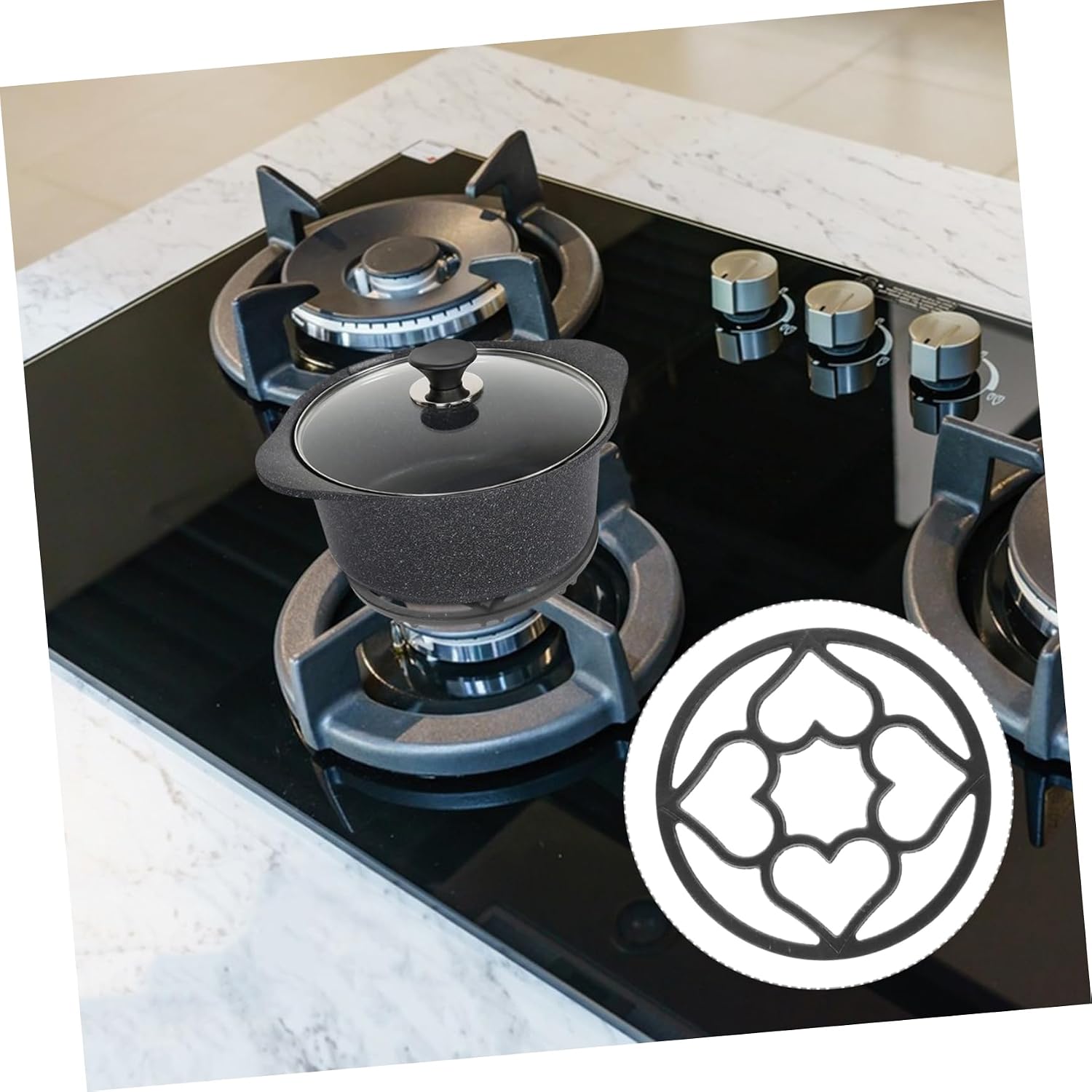 SOLUSTRE Non Slip Iron Pot Rack for Gas Stove Sturdy Wok Ring Pot Support for Gas Cooktop