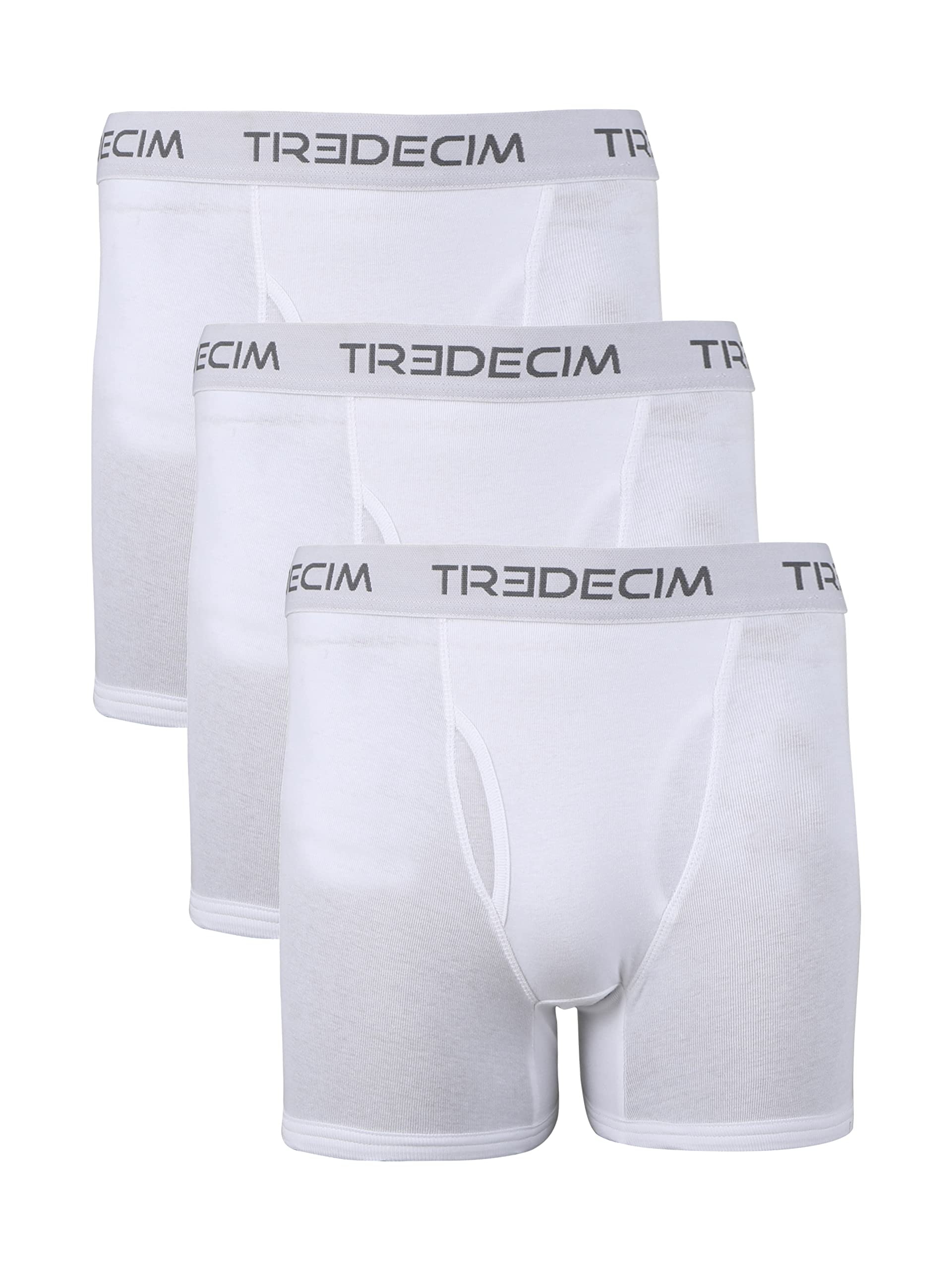 TREDECIM Men's Organic Cotton Ultra Comfort Knit Boxers Briefs Underwear Without Side Seams 3-Pack