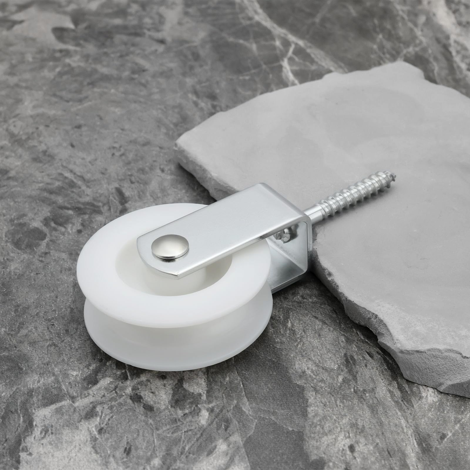 Create idea Lot de 8 Poulies de 50 Mm en Nylon pour Corde à Linge pour Patios Intérieurs Balcons Murs de Toit Installations 38X6 Mm