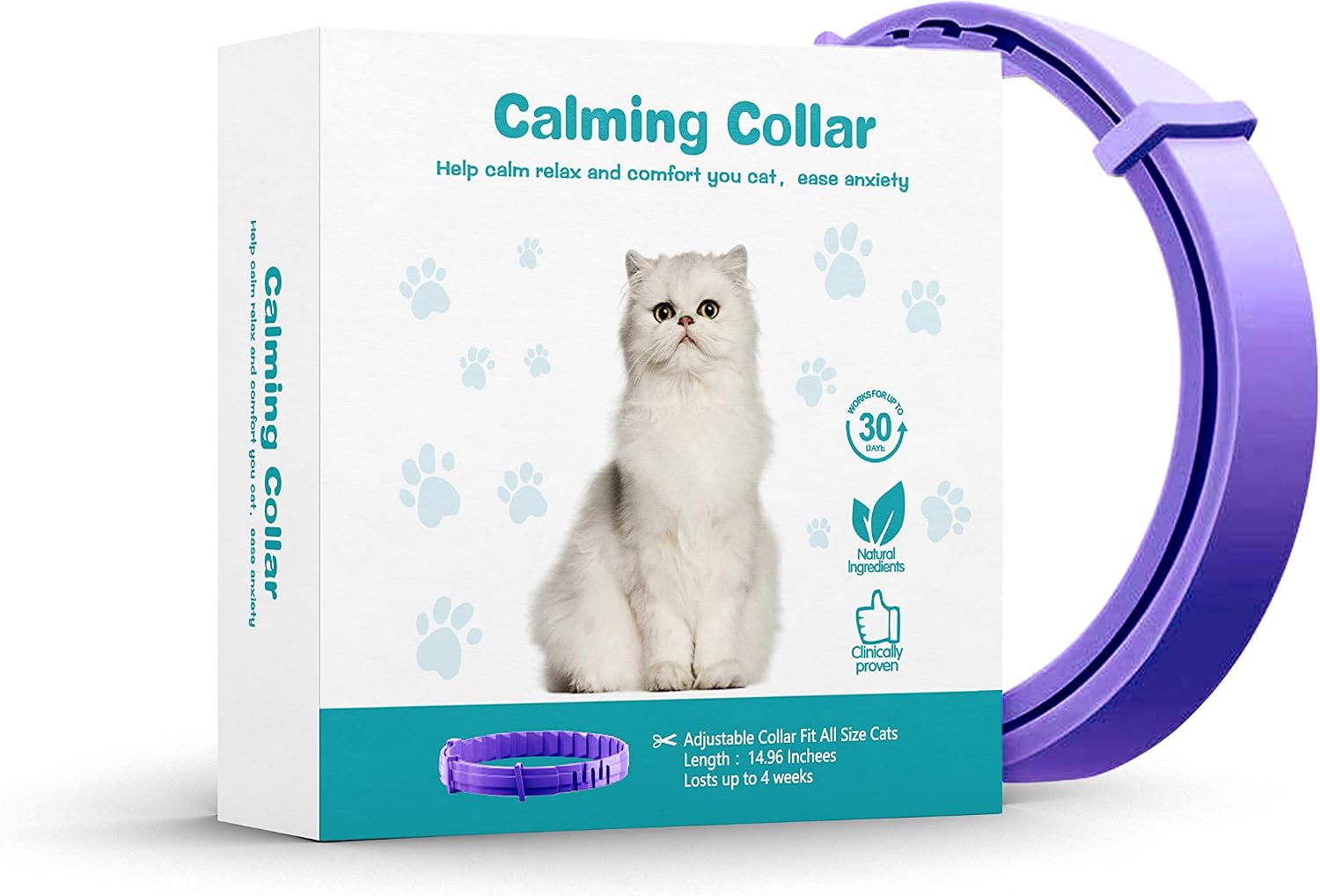 Calming Collar for Cats and Kittens Relieve Reduce Anxiety or Stress Pheromones Formula Waterproof Your Pet Lasting Calm Collar Up to 15…