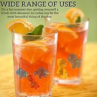 Vista 7 de Crethinkaty Moldes de silicona de grado alimenticio de dinosaurio, 8 cavidades de chocolate duro para caramelos de hielo, molde de silicona