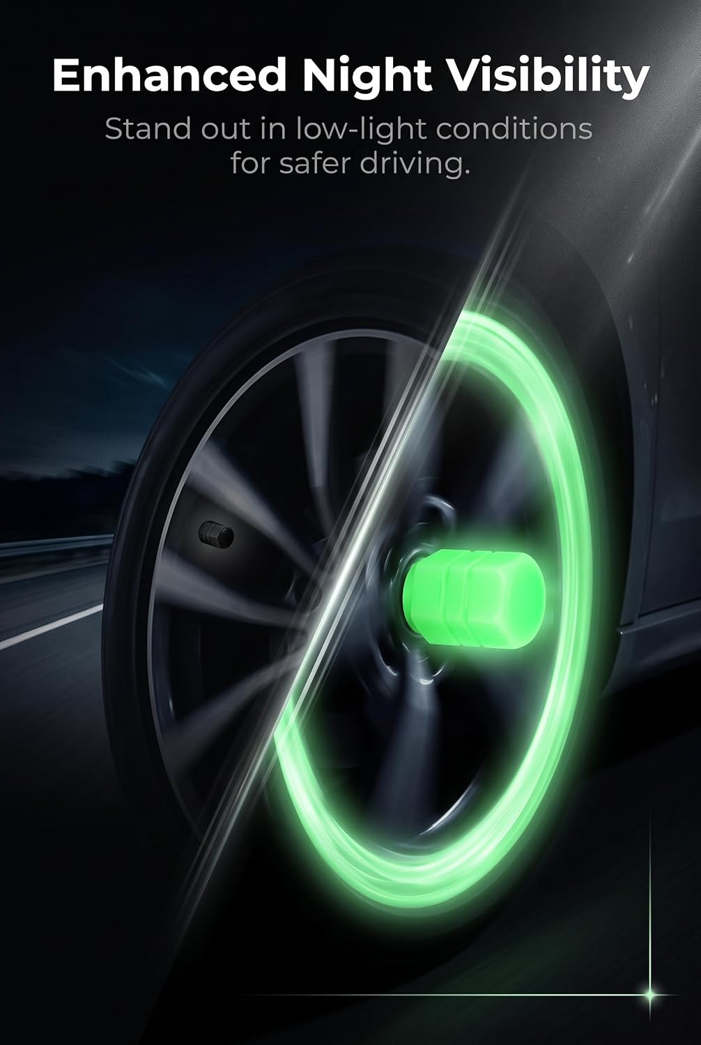 20 PCS Tire Valve Stem Caps, Green Car Accessories, Red Car Accessories, Glow In The Dark Fluorescent ABS Valve Stem Caps Universal Car Truck Motorcycle Bike Multicolor image 4