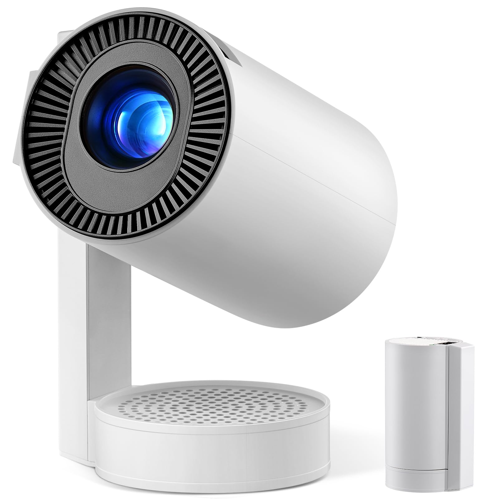 [Aplicaciones integradas y Android 13.0] Mini proyector 1080P 4K, proyector portátil WiFi6 y BT5.0, Keystone automático, proyector de películas giratorio de 360° compatible con iOS/Android/TV Stick