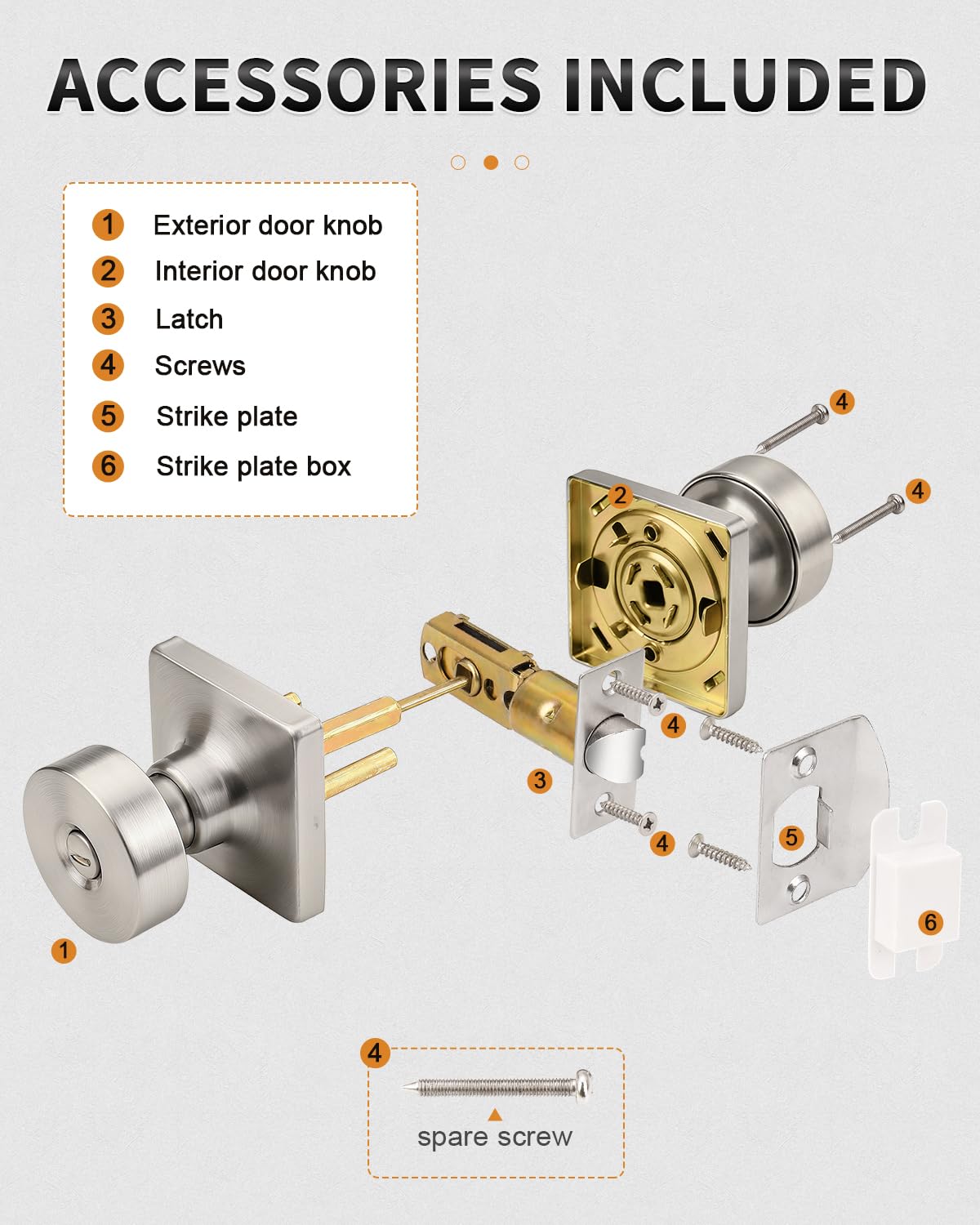Probrico Keyless Door Knobs - Privacy Locks -6