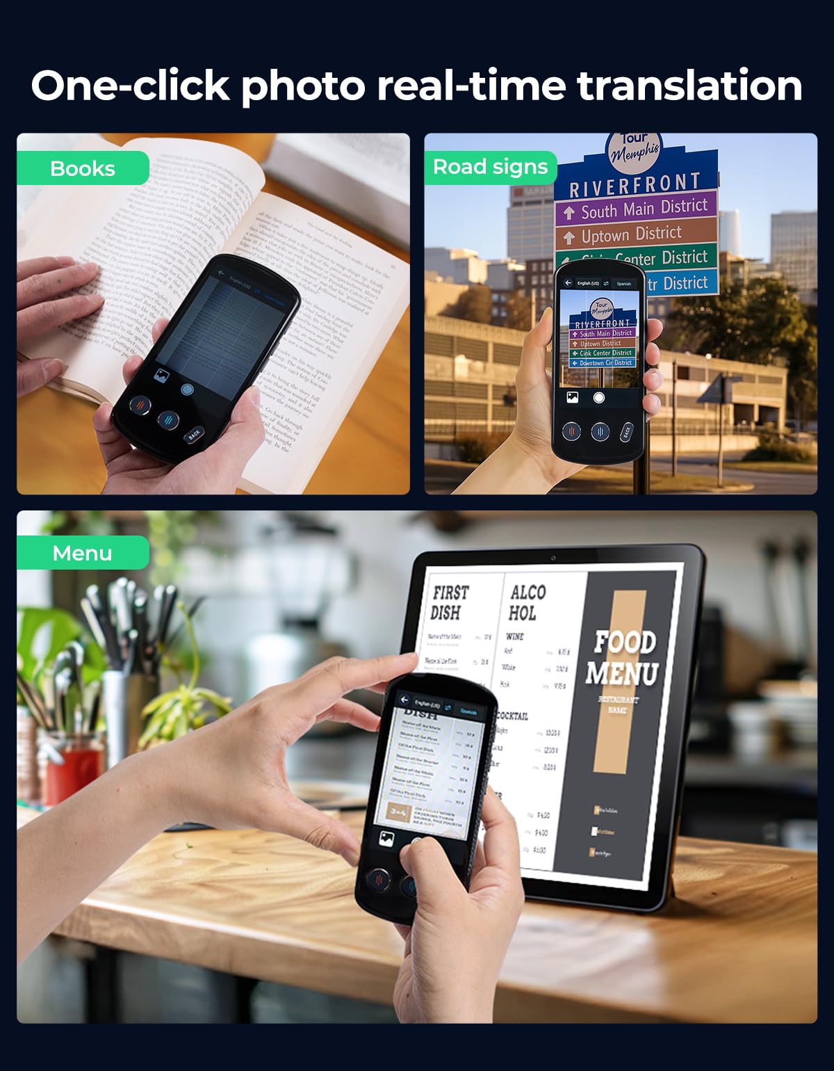 Language Translator Device, Two Way Real-Time Voice Translation, Support 137 Languages, Accurate Offline&Recording&Photo Instant Translation With 3" HD Inch Touch Screen For Learning Travel Business