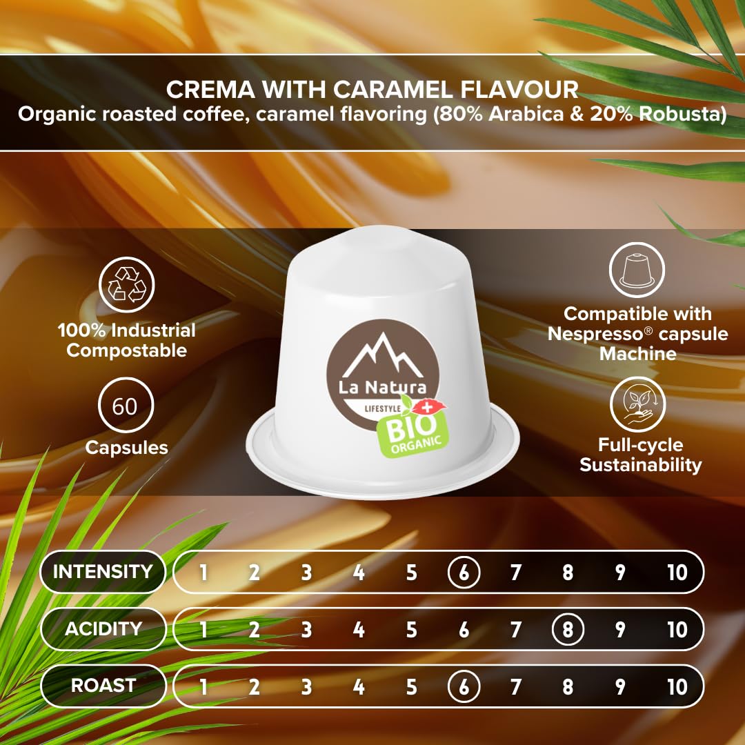 La Natura Lifestyle Crema BIO Café Caramel - 60 Capsules
