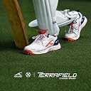 Hundred Mens Terrafield Cricket Shoes | Terraspike Rubber Studs | Embedded Support Plate for Stability | Lightweight & Durable | Ideal for Turf, Ground & Hard Surfaces (White/Orange/Navy ; UK 8) gallery image