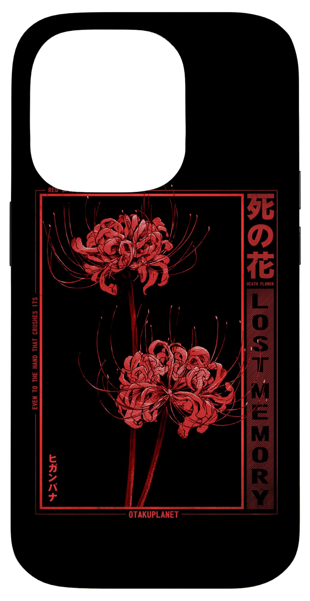 Japanese Spider Lily Soft Grunge Anime Aesthetic Flower Case for iPhone 14 Pro