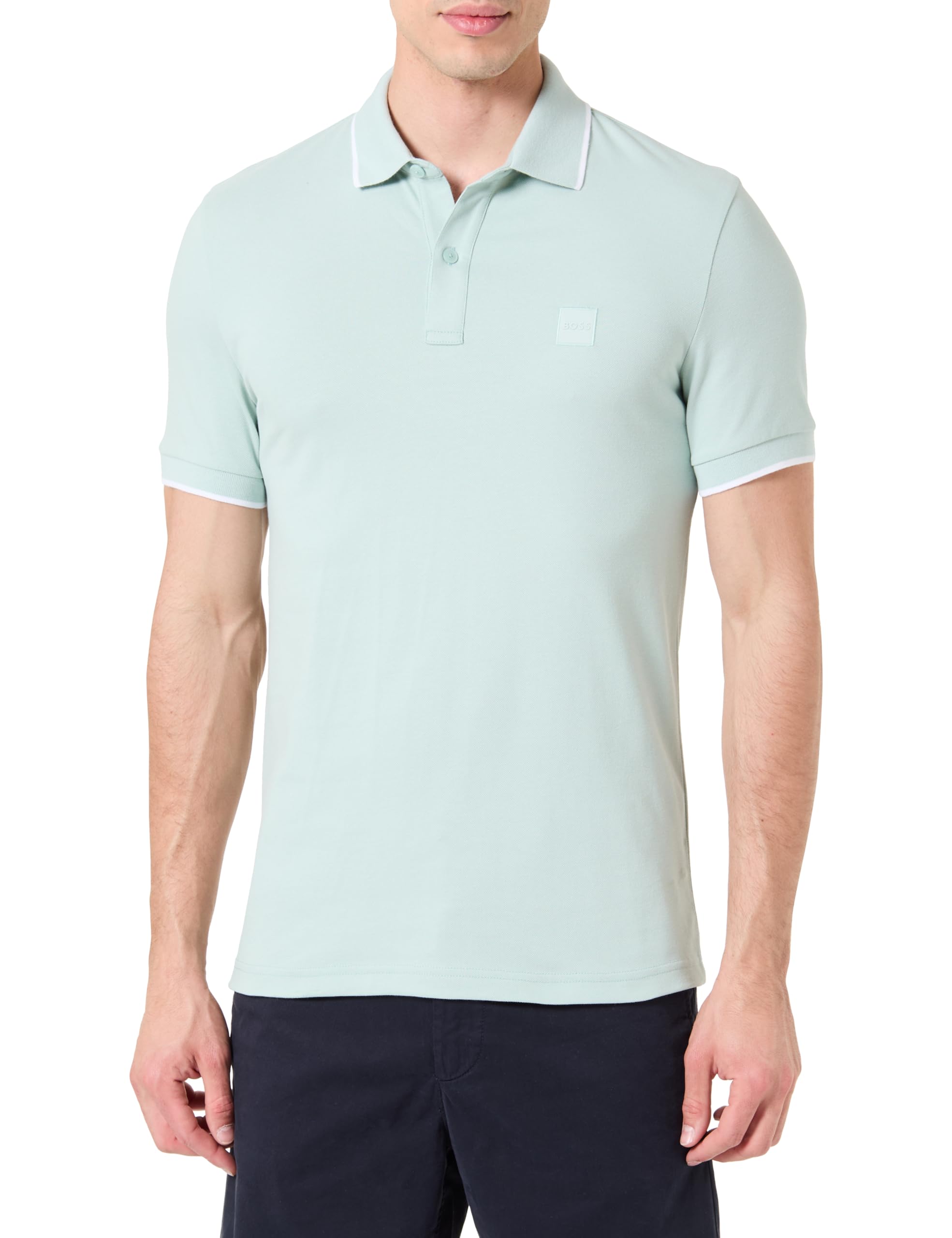 BOSS Men's Polo Shirt, Turquoise/Aqua 446, 3XL