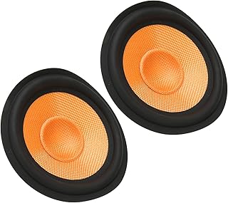 Paper Speaker Cone, Subwoofer Cone Drum Paper, Speaker Cone with Rubber Surround, 6.14in Outside Diameter, 1.02in Inner Diameter, 2pcs