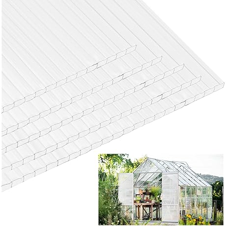 5 Pack 4' x 2' x 0.1'' Polycarbonate Greenhouse Panels