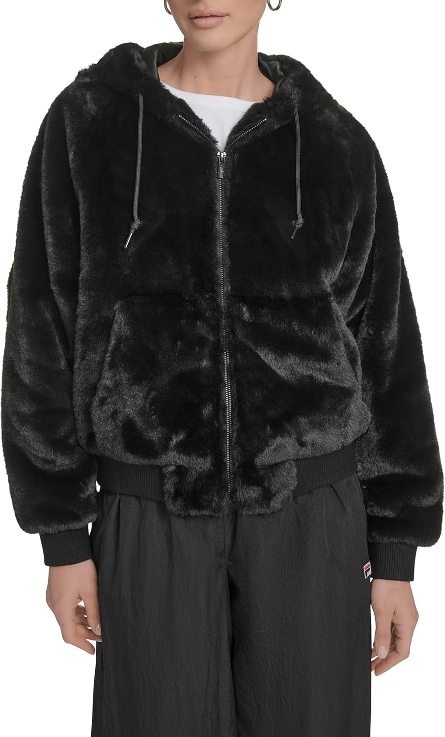 Champion womens Faux Fur Hoody Bomber Jacket - Image 7