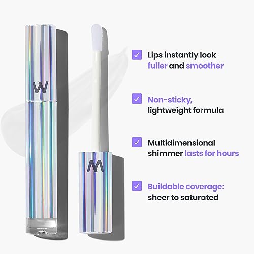 Miniatura 3 de Wonderskin WONDER BLADING Top Gloss - Brillo de labios transparente, acabado de alto brillo, brillo de labios hidratante, maquillaje de labios