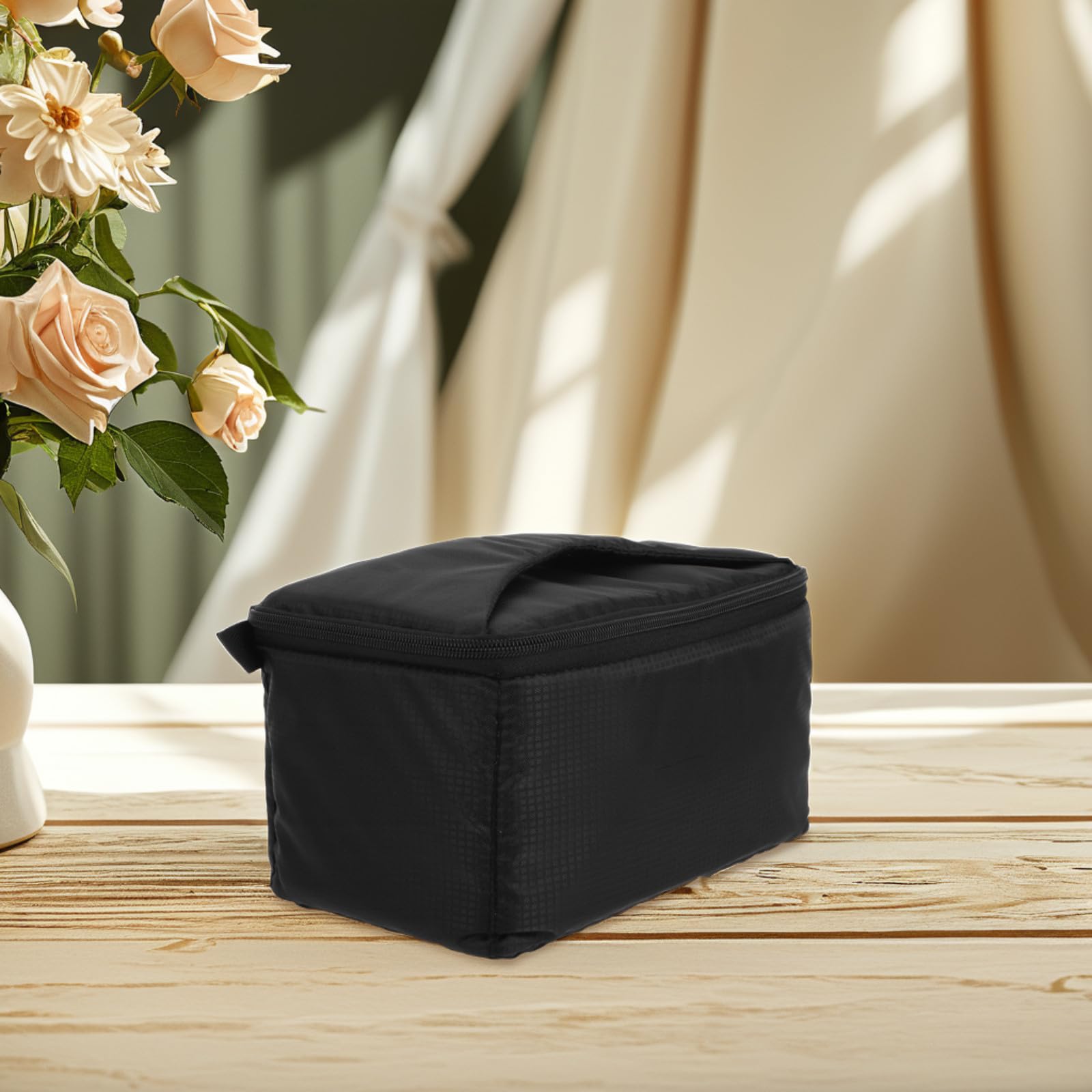 Alipis Bolsa para Cámara DSLR Negra Estuche Acolchado Cámara y Dos Lentes Inserto Portátil para Mochila Funda de Viaje Gran Capacidad de Almacenamiento