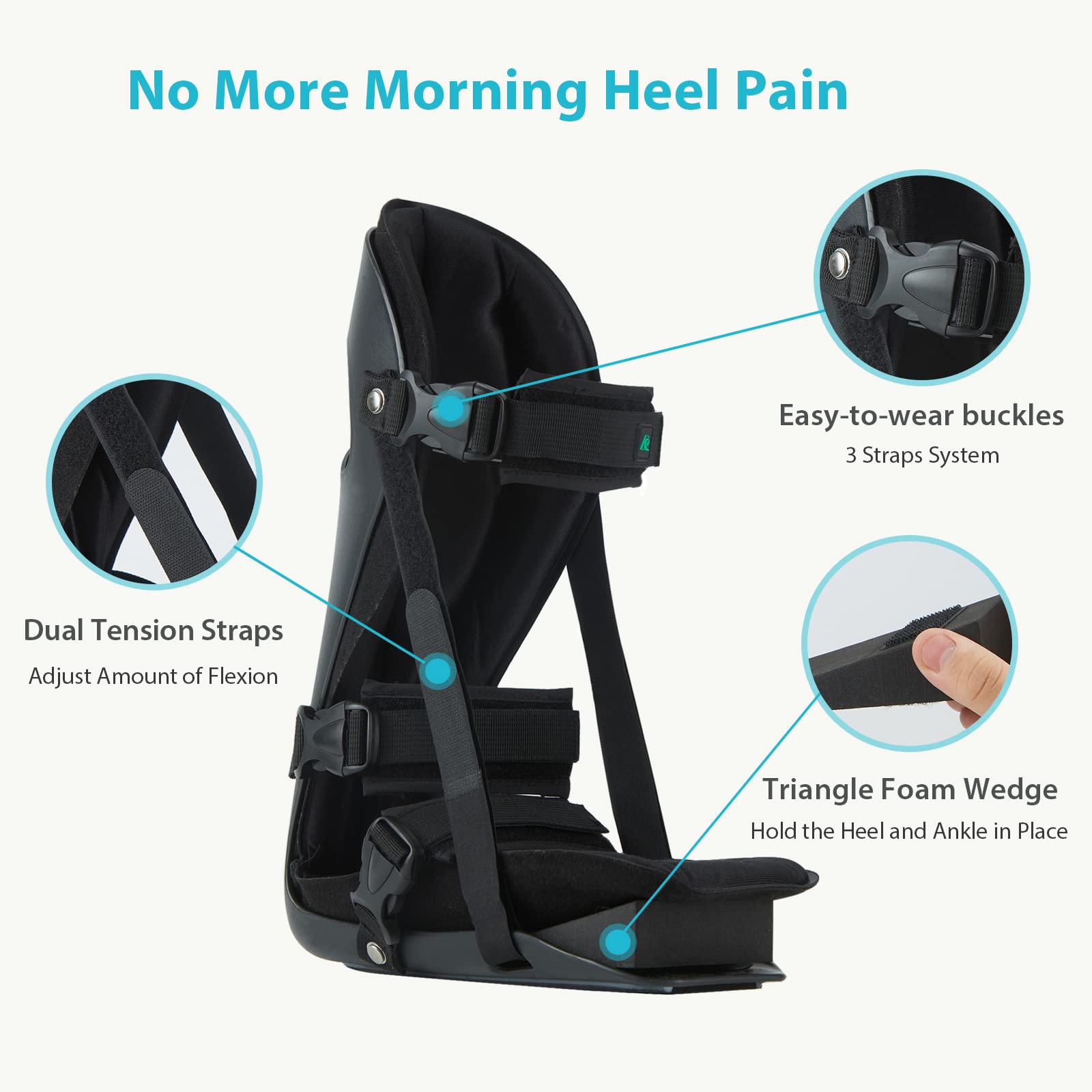 KD Férula del pie de la fascitis plantar: bota ajustable del soporte del tobillo del pie para la tendinitis de Aquiles, lesiones del tobillo, dolor del talón