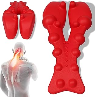 Cervical Massage Pillow, Trigger Point Massager for Neck Shoulder Back Pain Relief - Myofascial Release Tool, Tension Headache Relief & Posture Corrector - Red