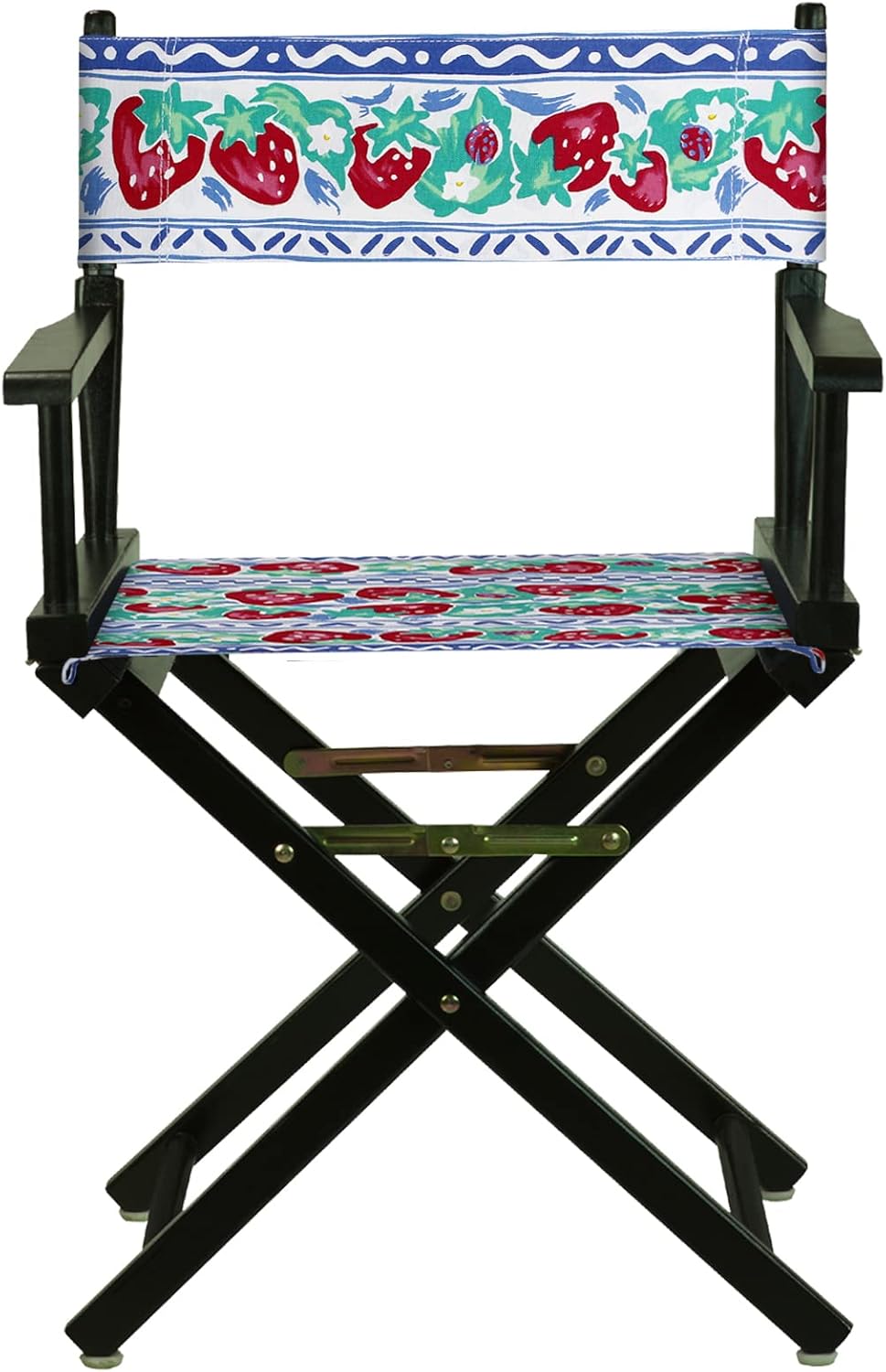 Casual Home Black Frame/Strawberry Park Canvas 18" Classic Height Directors-Chairs, 21.75" W x 17" D x 33.75" H