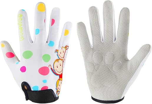 Kids Half Long Finger Climbing Gloves for Age 1-10 Boys Girls Gymnastics Monkey Bars, Good Grip Control Gloves for Scooter Balance Boards Biking Fishing Outdoor Sports