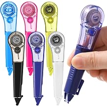 auroray 6 Pack Pen-Style Correction Tape Pens, 19.69ft Each Comfortable Correction Tape Smooth Instant Dry Application for Students School Office Supplies