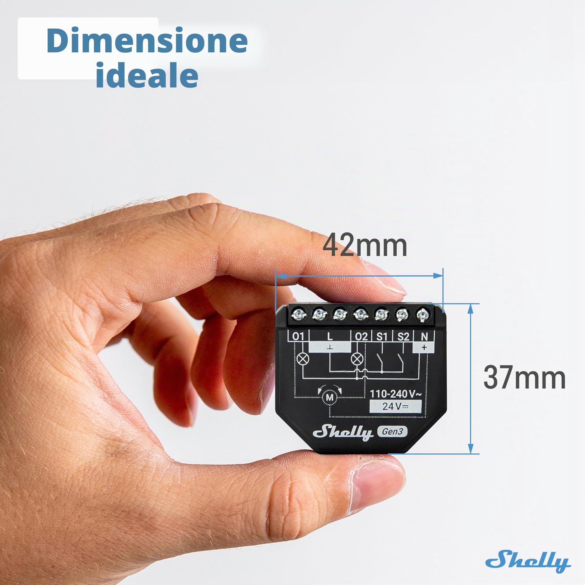 Shelly 2PM Gen3, Wi-Fi Interruttore Intelligente Relé, 2 Canali, 16А, Monitora il Consumo di Energia, Controllo Remoto e Automazione, Illuminazione, Nessun Hub Richiesto, Alexa, Google Home (4 pezzi)