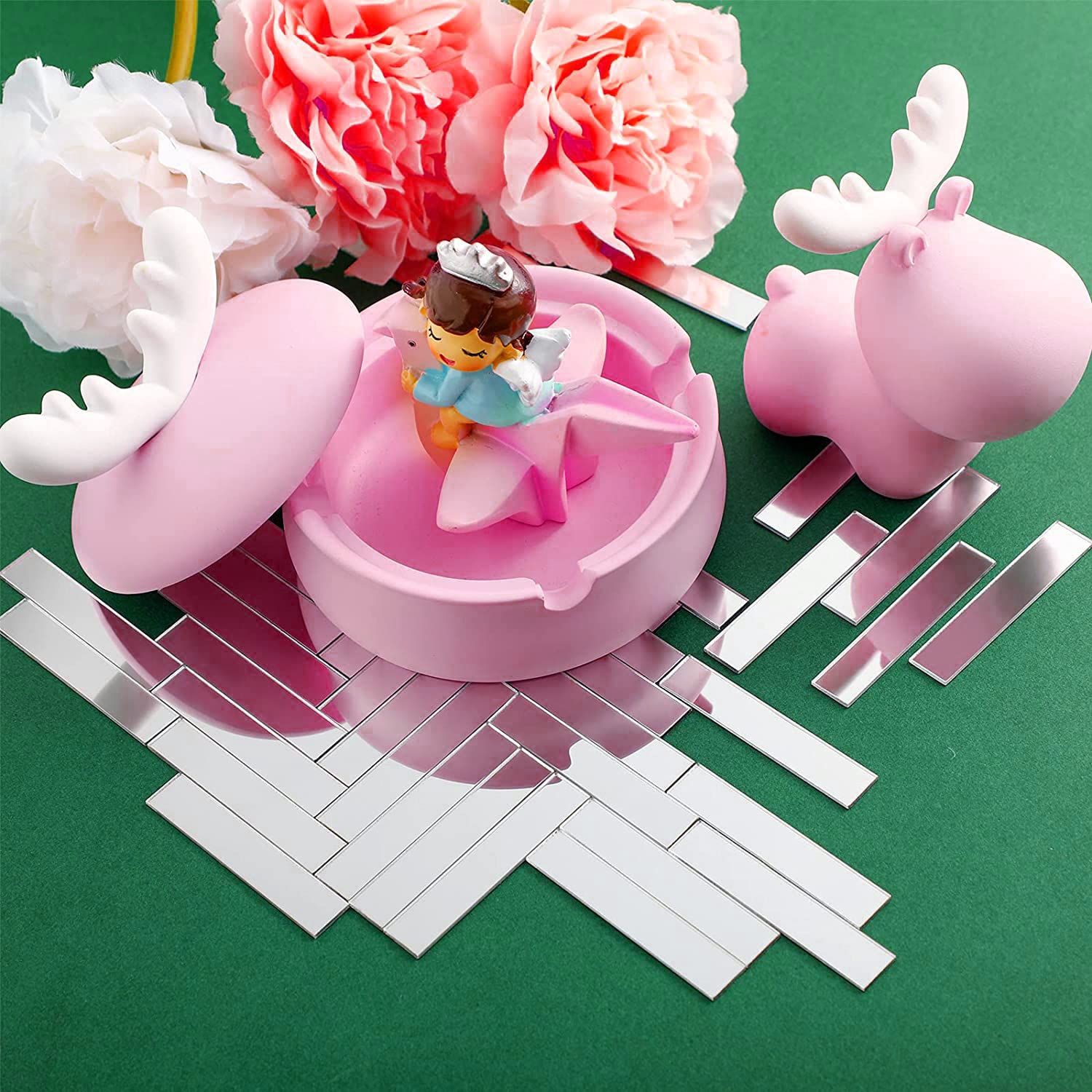 Amazon.co.jp: Yimisya 150PCS リアルガラス シルバーミラー モザイク