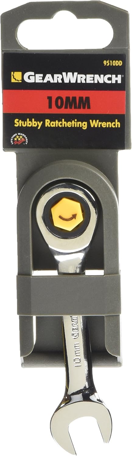 GEARWRENCH 12 Pt. Stubby Ratcheting Combination Wrench, 10mm - 9510DD