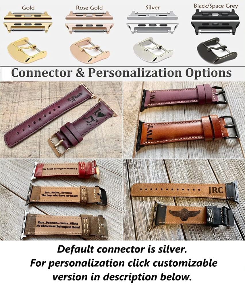 HARDISTON Apple Watch Band 38mm 40mm 41mm 42mm 44mm 45mm for women & men, Handmade Genuine Leather, Stitch End Watch Band Compatible with iWatch Series 7 6 5 4 3 2 1 SE, Wrist Bracelet Band