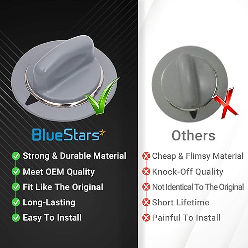 Miniatura 2 de BlueStars - Perilla de repuesto irrompible para secadora WE1M964 de alta resistencia, ajuste exacto para secadores GE, sustituye a 1811122 AP4980845