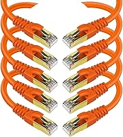 Vista 17 de KASIMO Cable Ethernet CAT 8 de 1 pie, paquete de 10 cables de conexión de red de Internet SFTP blindados negros, cables LAN de alta velocidad