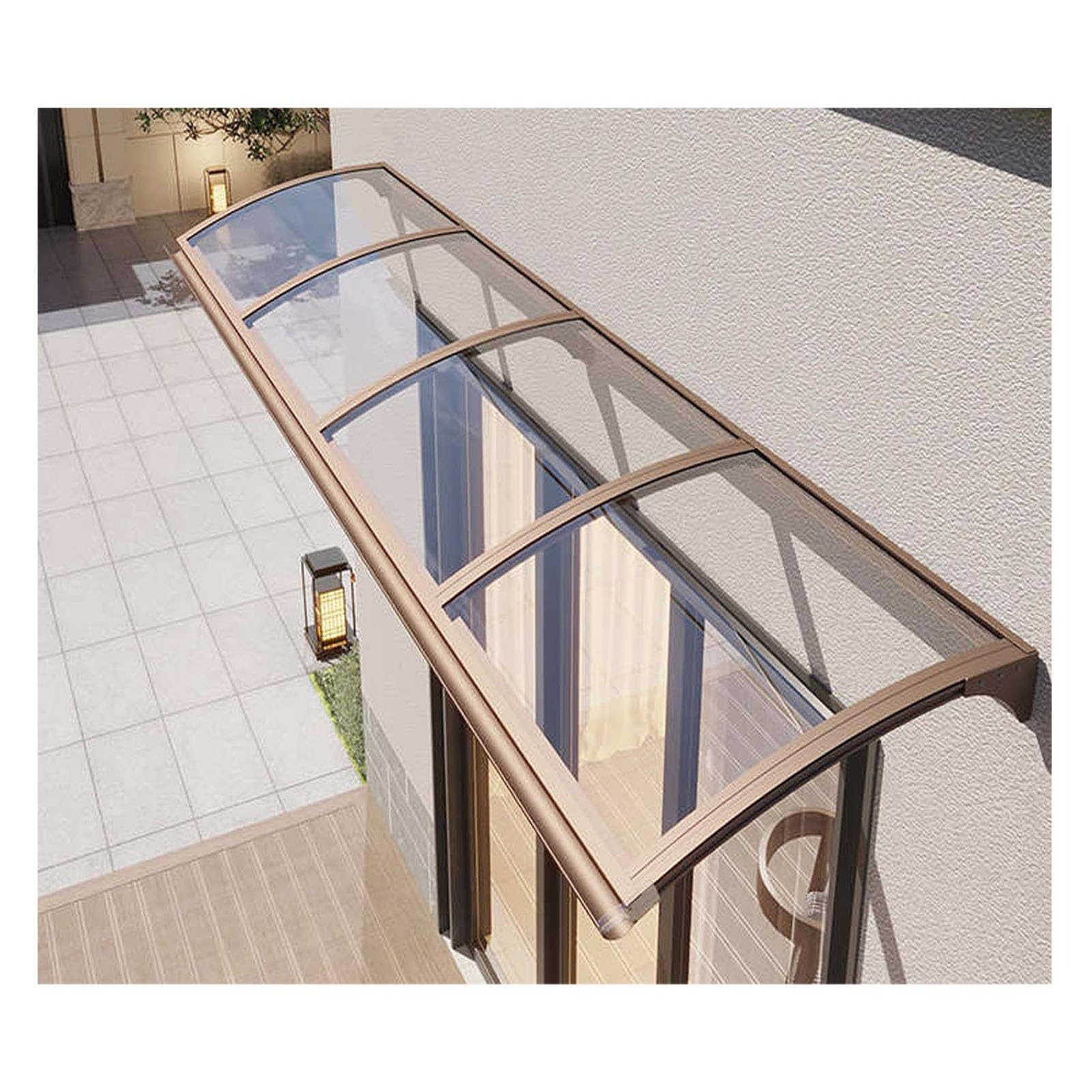 Zewnętrzna markiza z poliwęglanu – trwałe schronienie na drzwi, ochrona przed spadającymi przedmiotami, wszechstronny design do domu i firmy (57 x 380 cm)