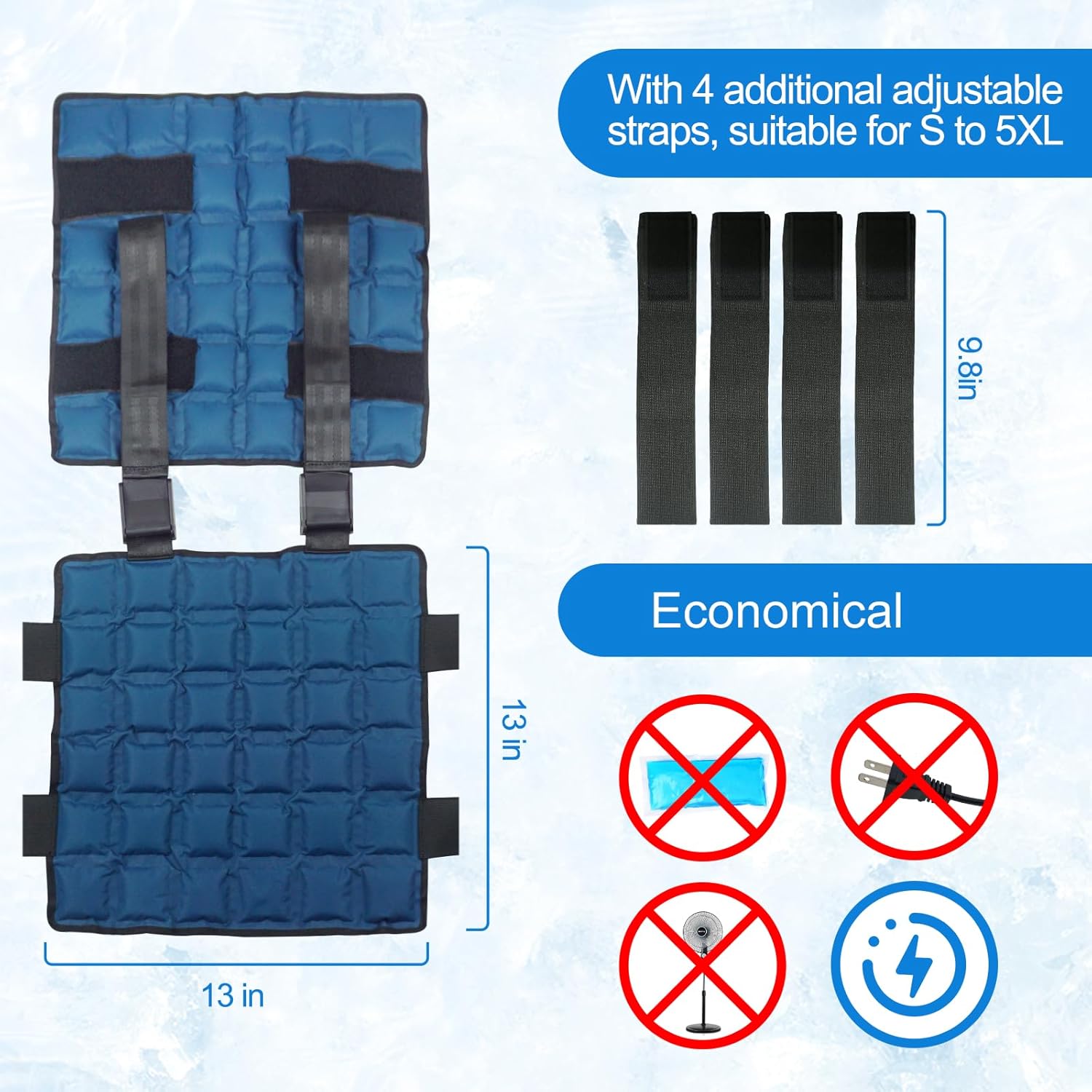 Cooling Vest with Ice Packs, Adjustable Reusable Ice Cell Jacket for Men Women, for Outdoor Sports, Work, Hiking - Image 6