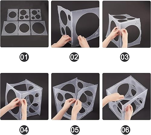 Miniatura 7 de Cubo de plástico plegable de 11 agujeros, herramienta de medición de tamaño de globo para decoraciones de globos, arco de globos, columnas de