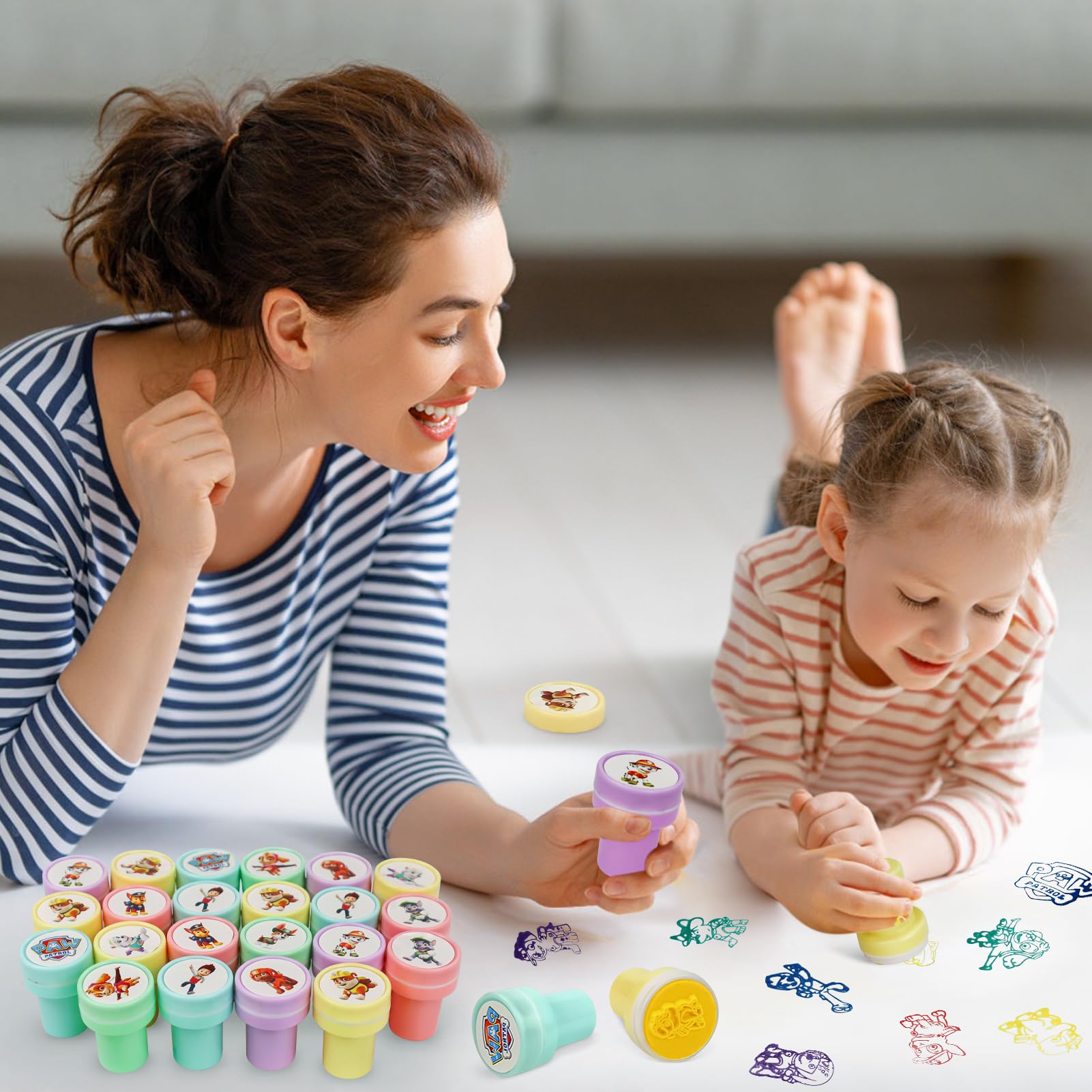 24 Stück Kinderstempel Set - Selbstfärbende Tiermotive Für Kreativen Spielspaß