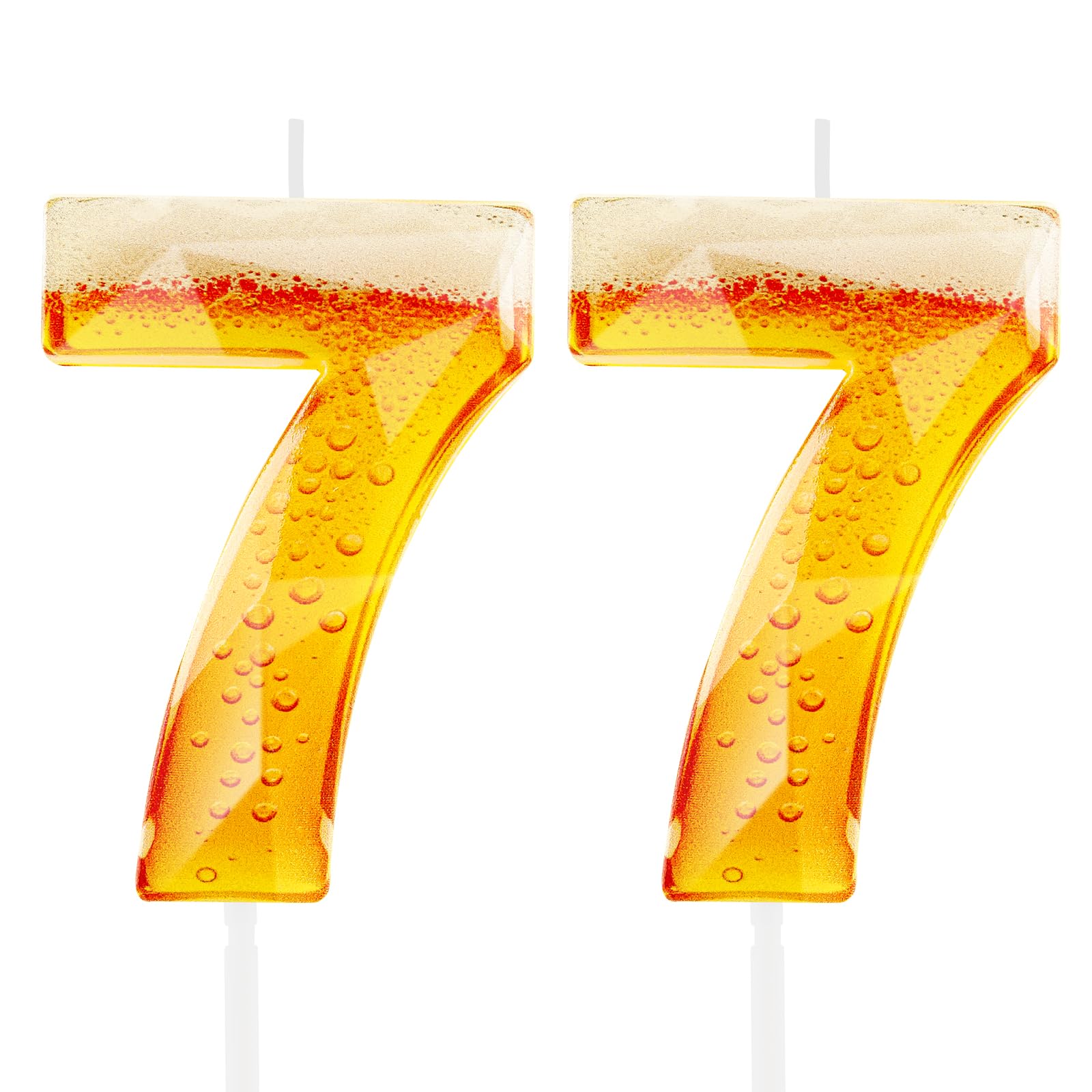 Funny Beer Themed Birthday Candles for Men, 77th Birthday Cake Topper Decorations for Beer Lovers, Novelty Design Party Supplies for 77 Year Old Dad Husband Grandpa