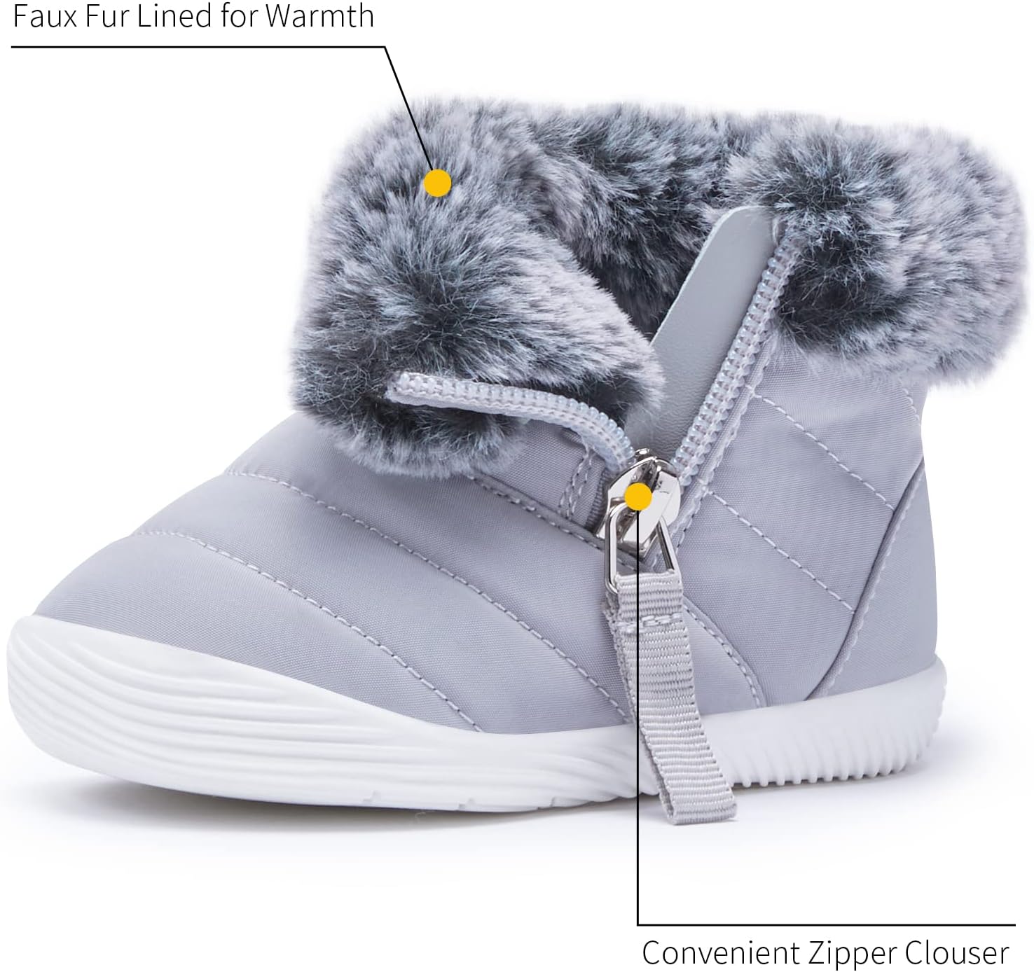 BMCiTYBM Baby Boy Girl Snow Boots Waterproof Winter Warm Booties Nonslip Lightweight Outdoor Shoes for First Walkers 6 9 12 18 24 Months(Infant/Toddler)