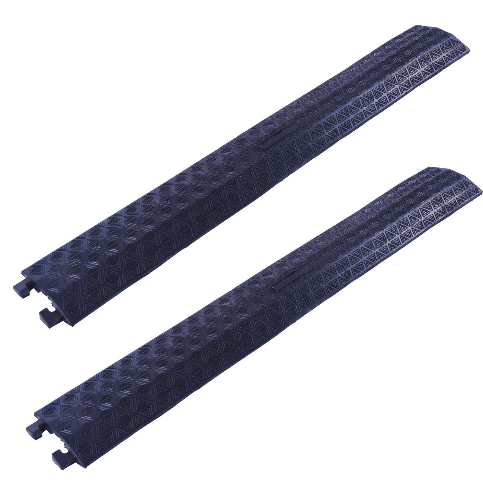 2 Packs Drive Over Cable Protector 40 inch Heavy Duty Rubber Cable Cover Floor Cord Cover Hose Protector Ramp for Home Office Warehouse Cavity=1.57"× 0.55"