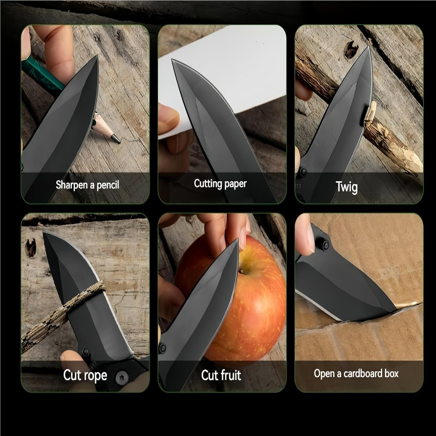 Pocket Knife Folding, Folding Pocket Knife for Outdoor Tactical Survival and EDC, Multi-Functional Knife for Hiking,Outdoor Gifts for Men & Women