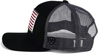 ARIAT Mens American Flag Patch Black Cap