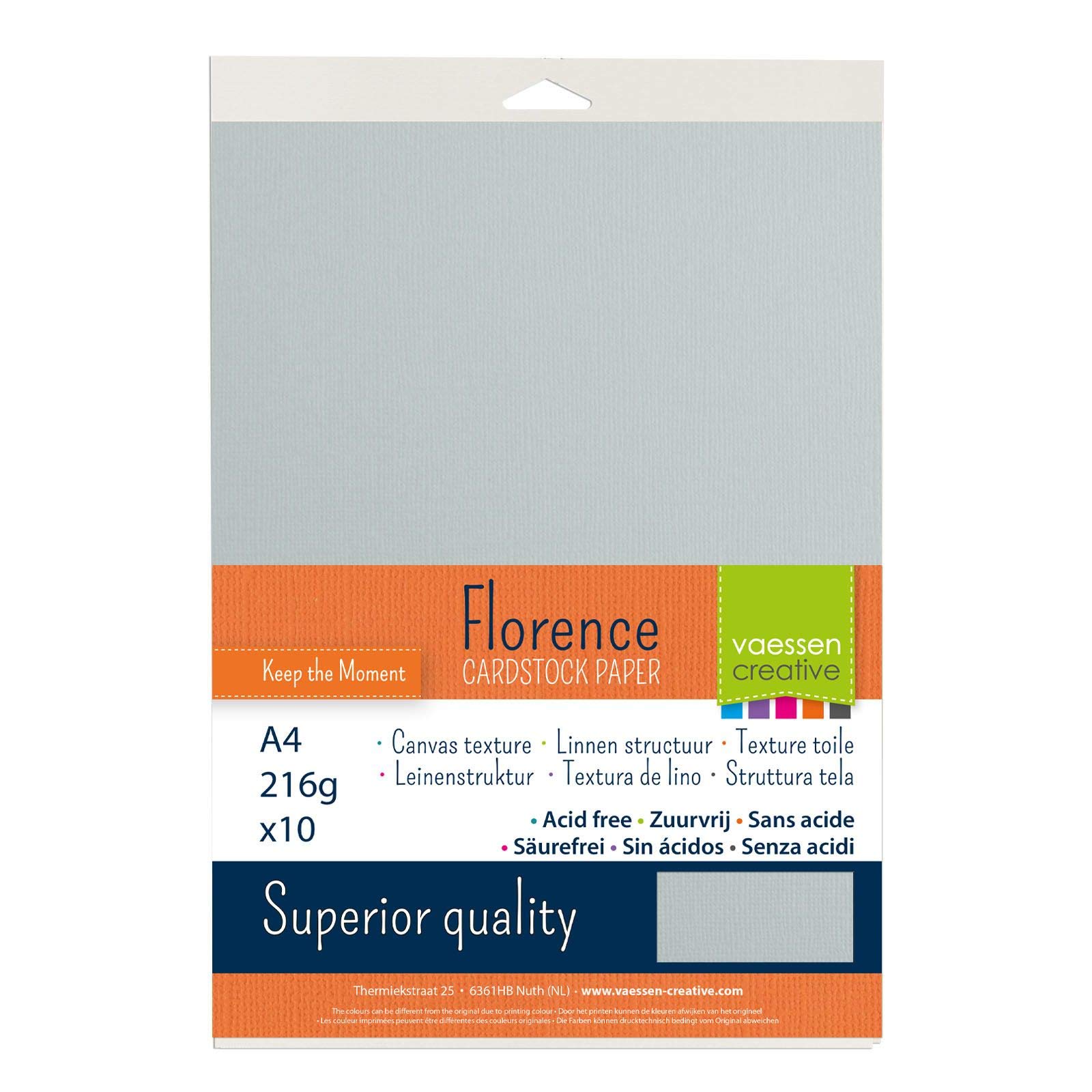 Florence Cardstock Textured - Coloured Card Making Supplies A4 - Blue - 10 Sheets - Coloured Paper For Scrapbooking, Card Making, Die Cutting And Paper Crafts - 216 GSM - Maritime