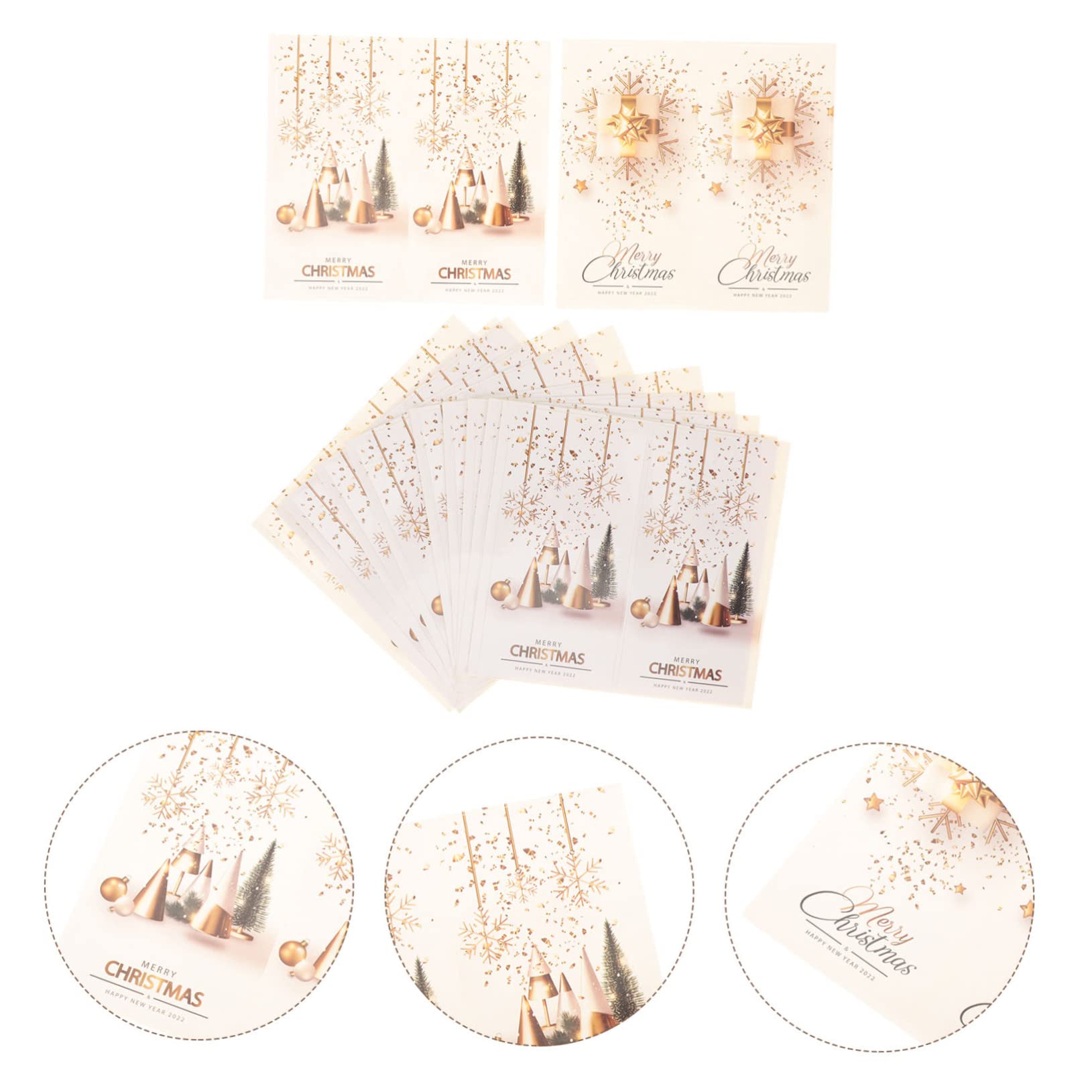 TEHAUX 250pezzi Adesivi Decorativi Natalizi Per Scatole Stickers Rettangolari Per Regali Facili Applicare Per