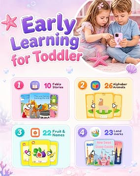 Kids Phone for Girls, 3.5'' Touchscreen Toy Phone for 3-8 Year Old Girl