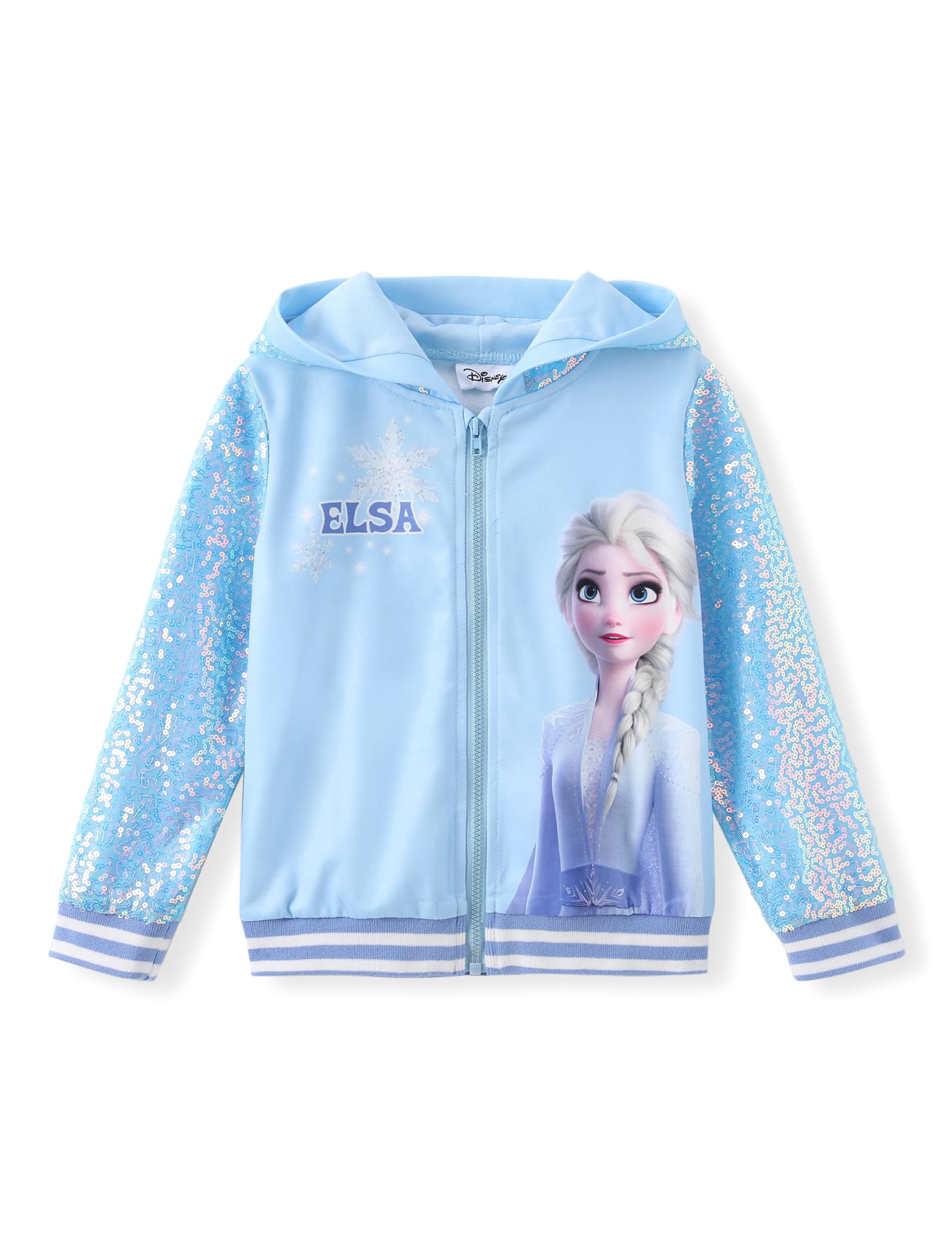 DisneyFrozen Elsa Stitch Minnie Mouse Toddler Girl Jacket Sequin Zipper Hoodie Sweatshirt Coat Birthday Clothes 3-13 Years