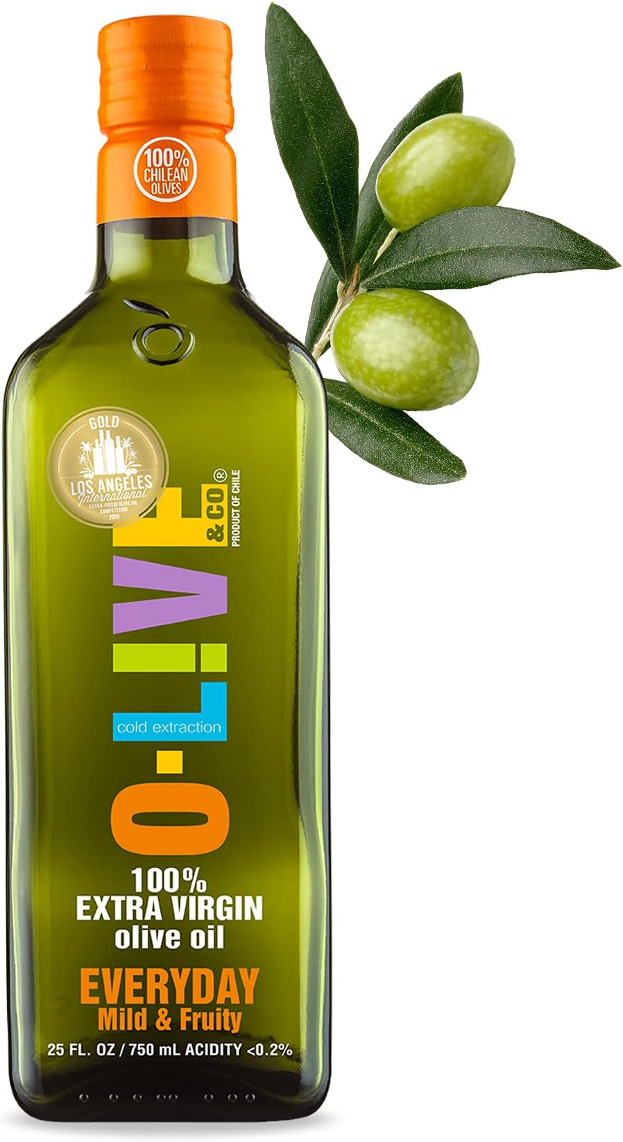 Extra Virgin Olive Oil - Smooth Mild and Fruity Flavor - First Cold Pressed - Estate Grown and Bottled - Perfect for Baking & More - NON-GMO - Kosher - Gluten Free - 25fl oz (750ml)
