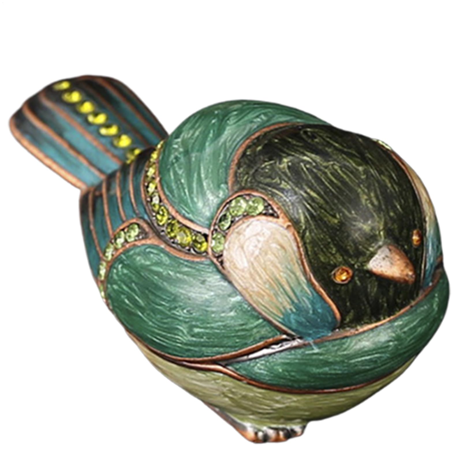 Boîte à boucles d'oreille oiseau émaillé, rangement collier bague voyage