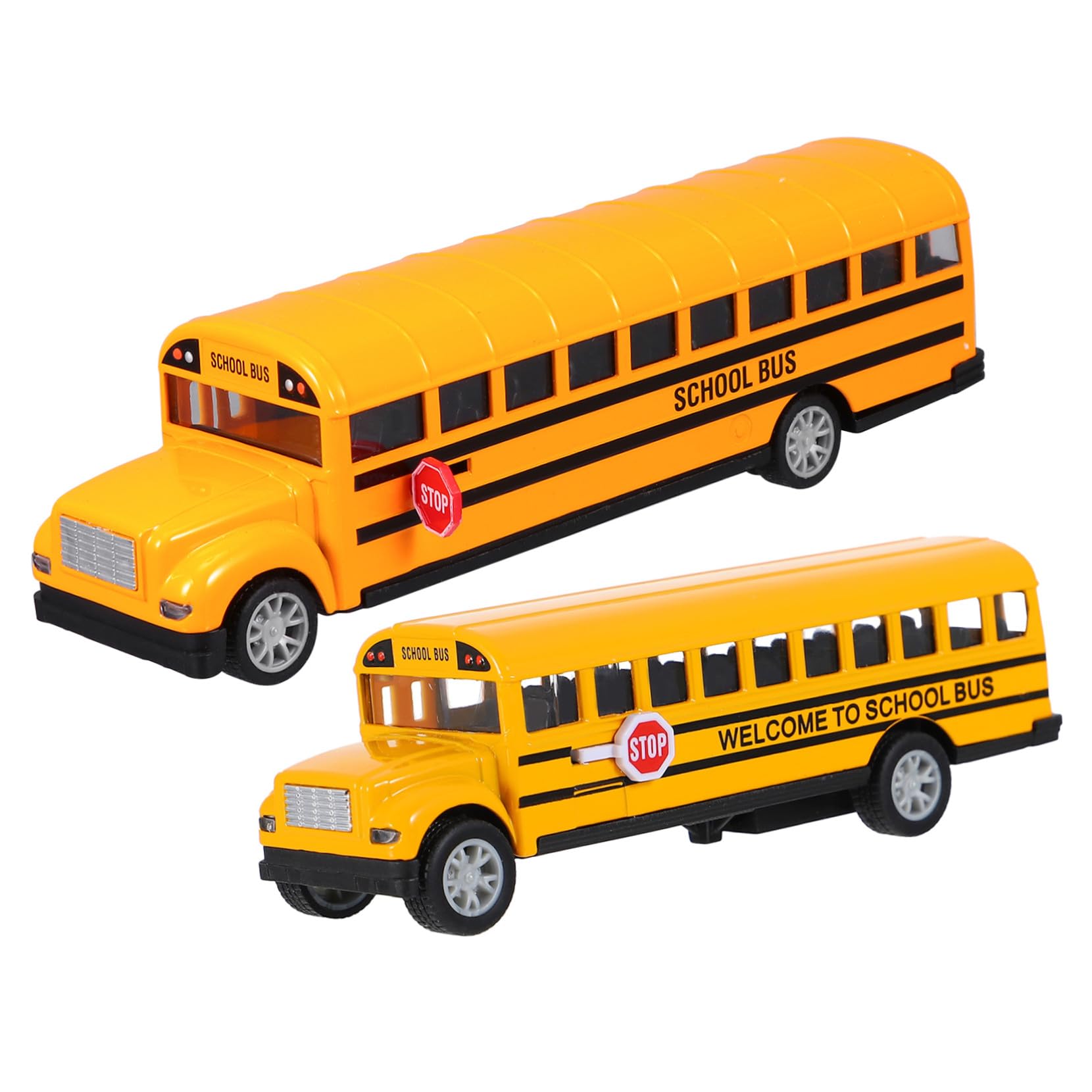 ORFOFE Autobus Giocattolo Scuolabus a Ritorno in Lega Gialla, 2 Pezzi