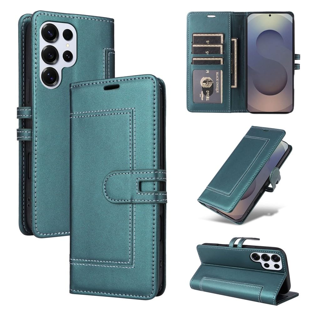 Coque Samsung Galaxy A56 5G en cuir bleu vert idéale pour vos sorties - 8