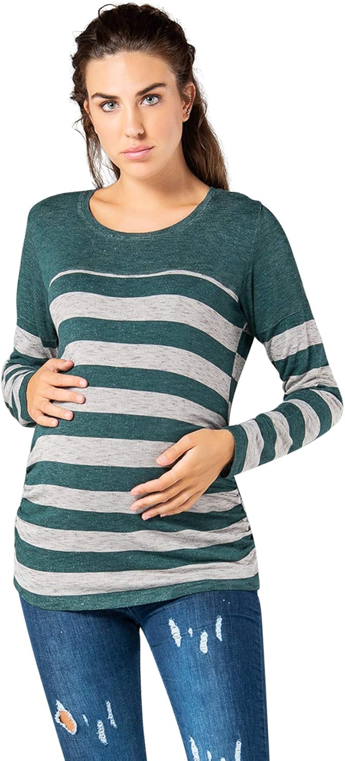 M.M.C. Striped Maternity Jumper fine Knit Women's Pregnancy Maternity